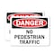 Signmission No Pedestrian Traffic Danger Sign, Plastic, 10in W x 7in L, 2PK OS-2PACK-DS-P-710-L-19443 - alternate 1